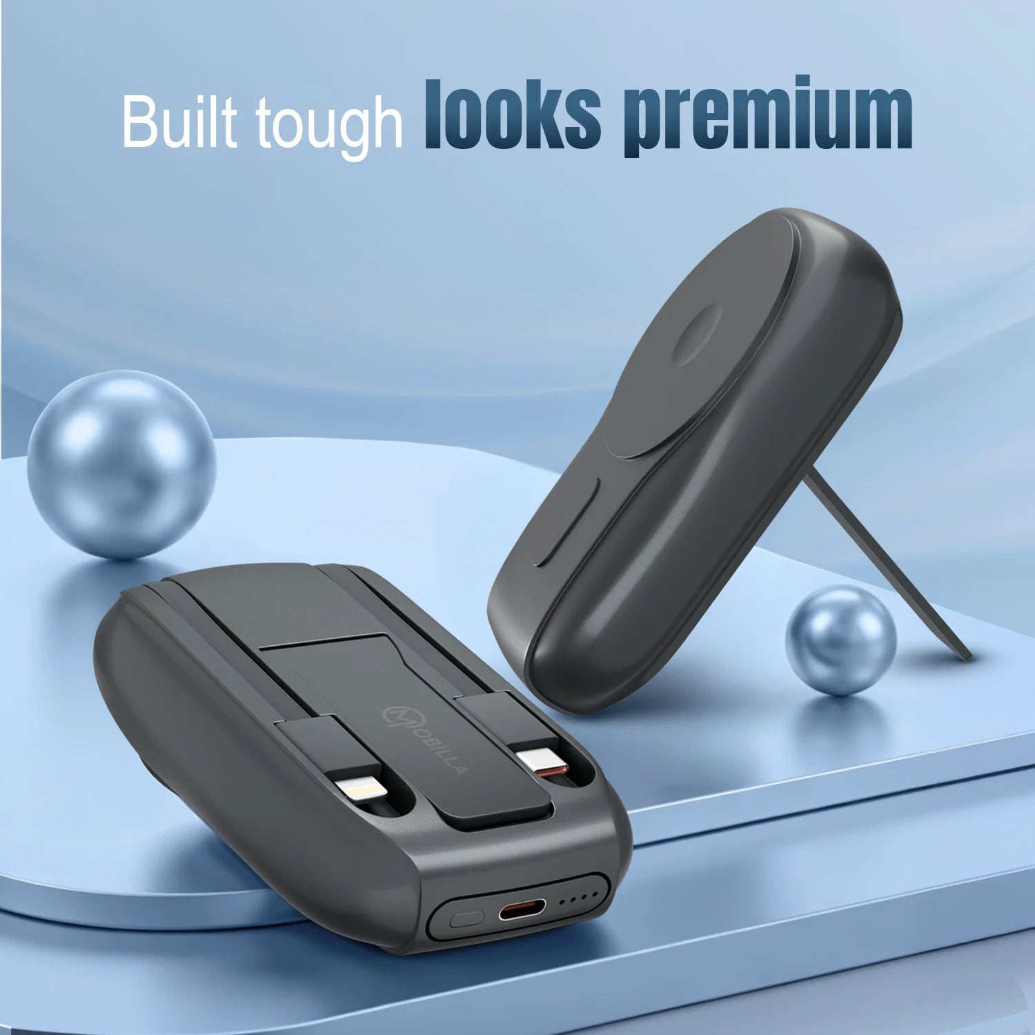 MPower Mag 3 10000mAh magnetic power bank with 22.5W power delivery, 15W wireless charging, built-in Type-C and Lightning cables, and MagSafe magnetic hold.