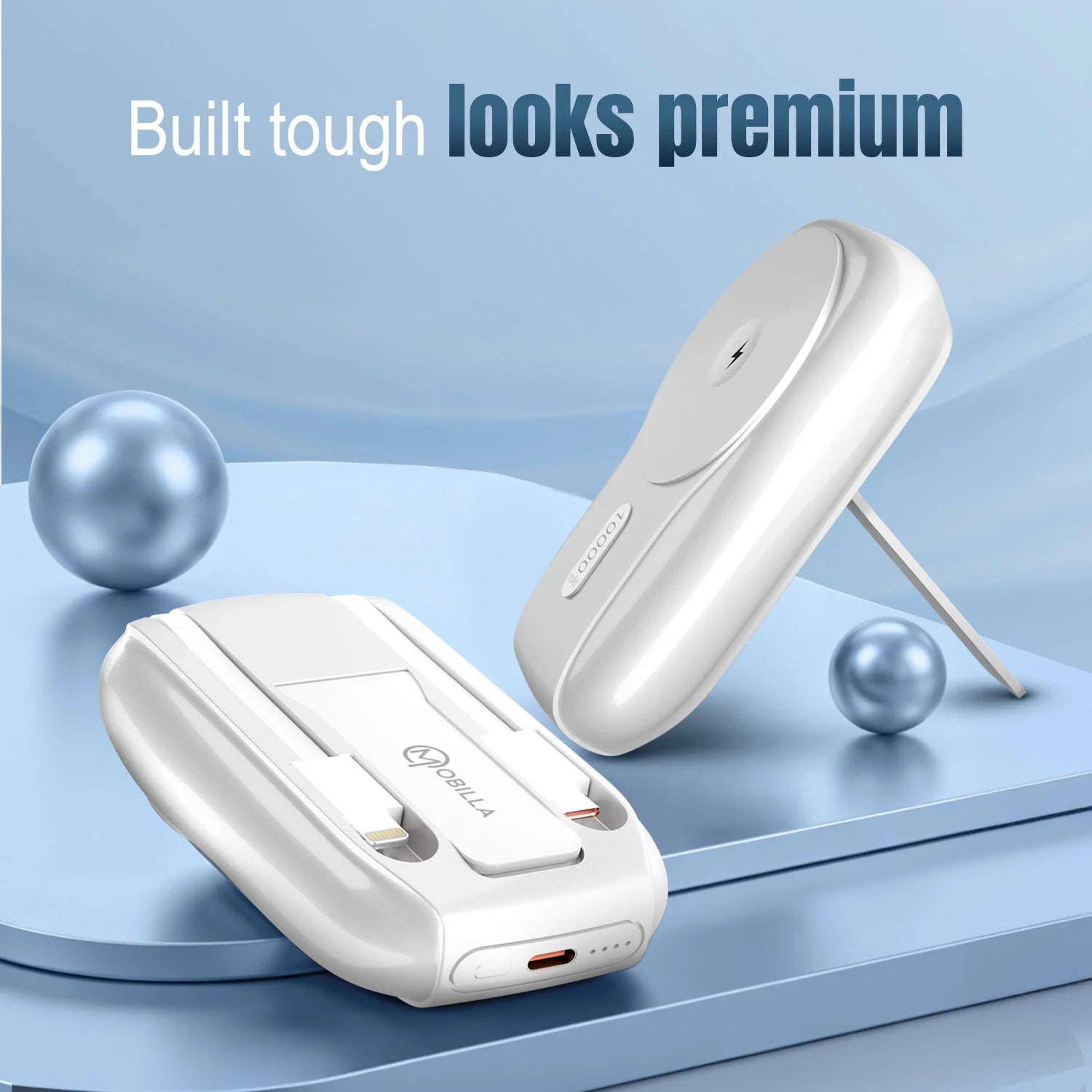 MPower Mag 3 10000mAh magnetic power bank with 22.5W power delivery, 15W wireless charging, built-in Type-C and Lightning cables, and MagSafe magnetic hold.