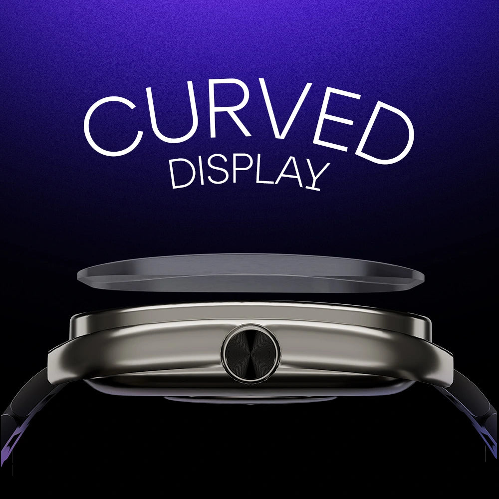 MSmart Edge smartwatch with 60Hz refresh rate, curved metallic luxury design, 500 nits brightness, and 120+ sports modes.
