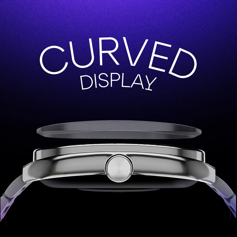 MSmart Edge smartwatch with 60Hz refresh rate, curved metallic luxury design, 500 nits brightness, and 120+ sports modes.