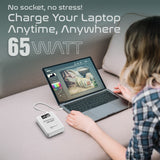 MPower Z1: Laptop Charging Powerbank with 65W Power Output(White)