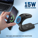 MCharge Maghub - 2: 3-in-1 Magnetic Wireless Charger With 23W Wireless Charging Output (Black)