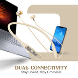 MBuddy 533: Neckband with Magnetic On/Off Sensor & 40Hrs Playtime(Cream)