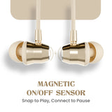 MBuddy 533: Neckband with Magnetic On/Off Sensor & 40Hrs Playtime(Cream)