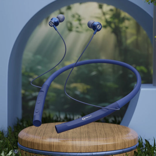 MBuddy 341: Wireless Neckband With 35 Hours of Music Playtime & Dual Connectivity -BLUE