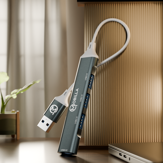 MConnect H2: 4-in-1 Type-C to USB Hub  with High-Speed Data Transfer