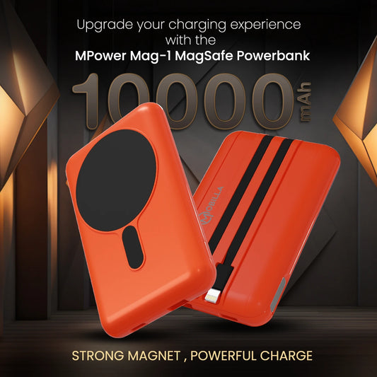 MPower Mag 1 - 10000mAh MagSafe Wireless  Powerbank Orange