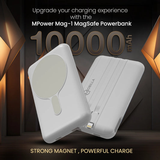 MPower Mag 1 - 10000mAh MagSafe Wireless  Powerbank White