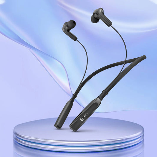 MBuddy 112: Wireless Neckband With 45 Hours of Music Playtime & Dual Connectivity Belle Black