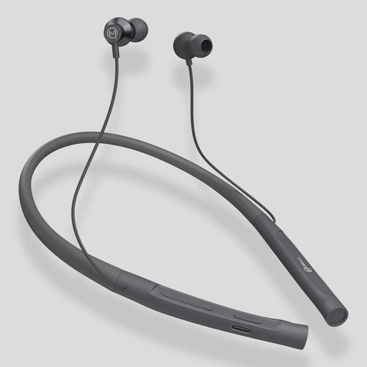 MBuddy 341: Wireless Neckband With 35 Hours of Music Playtime & Dual Connectivity  - GREY