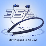 MBuddy 341: Wireless Neckband With 35 Hours of Music Playtime & Dual Connectivity -BLUE