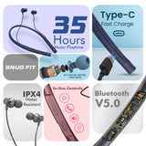 MBuddy 341: Wireless Neckband With 35 Hours of Music Playtime & Dual Connectivity - GREEN