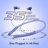 MBuddy 341: Wireless Neckband With 35 Hours of Music Playtime & Dual Connectivity  - PURPLE