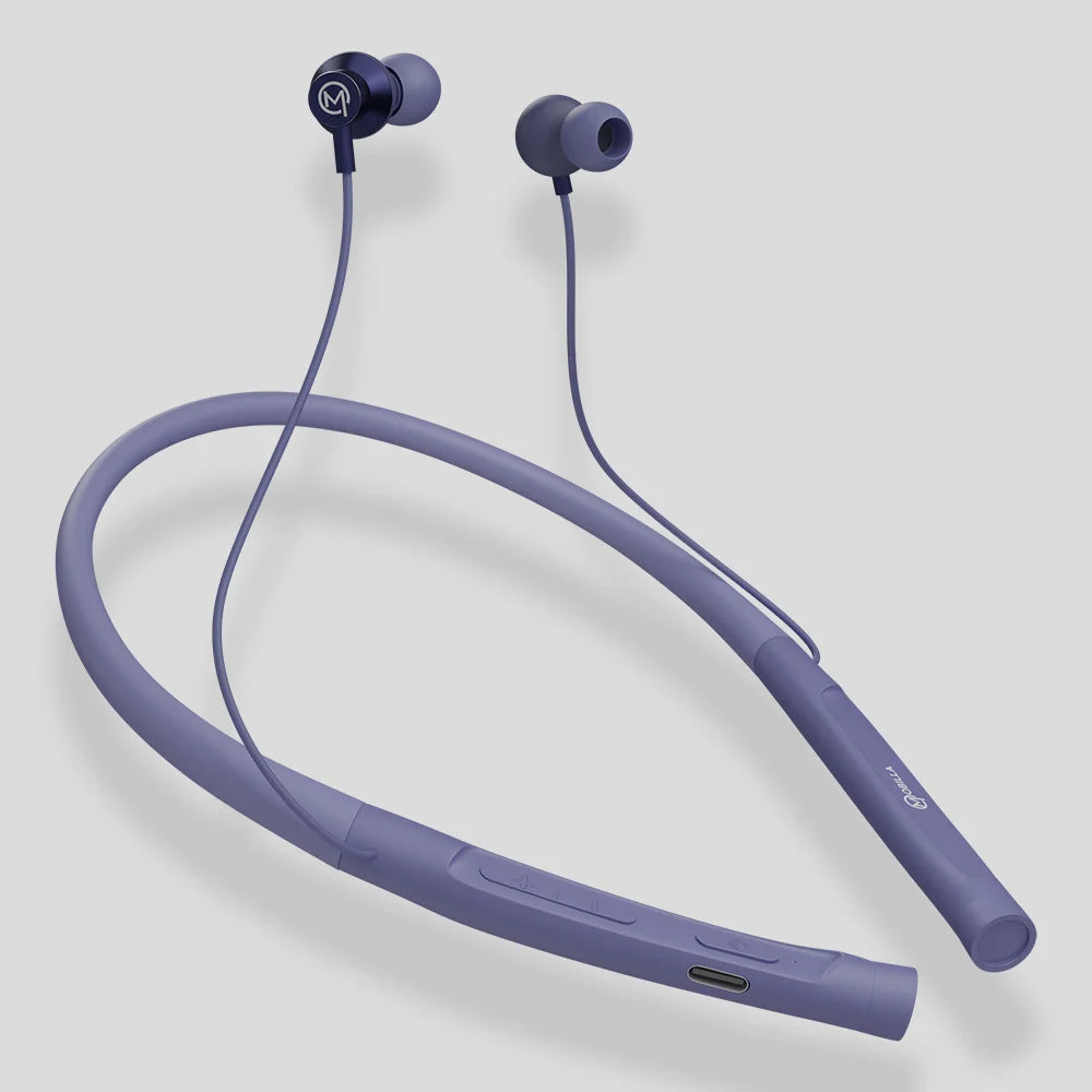 MBuddy 341: Wireless Neckband With 35 Hours of Music Playtime & Dual Connectivity  - PURPLE