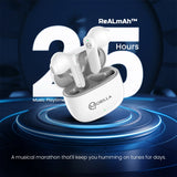 MBuds 106: Earbuds With 25 Hours Of Music Playtime whitegrey