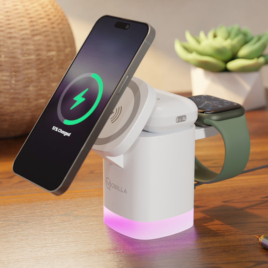 MCharge Volt: 3 in 1 Wirless Charger | 23W Wirless Charging (White)