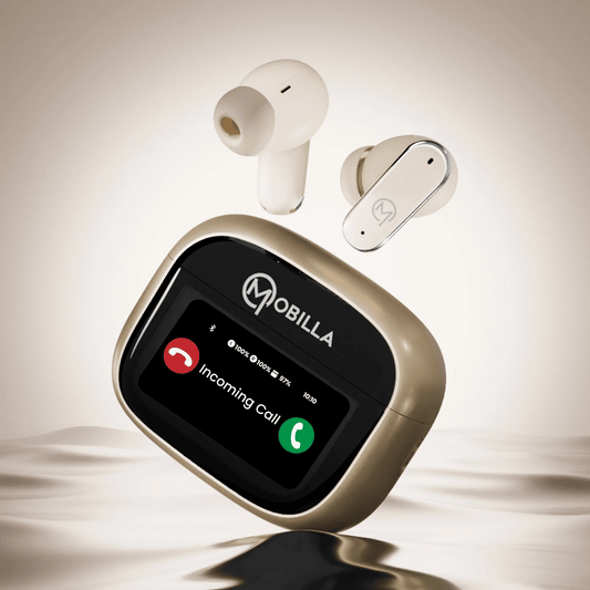 MBuds Elite: TWS Earbuds With Smart Interactive Touch Case (Gold)