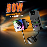 Ranger Duo: Universal Compatibility Car Charger With 80W Output and Colourful RGB Lights