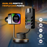 Ranger Duo: Universal Compatibility Car Charger With 80W Output and Colourful RGB Lights