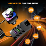 Ranger Duo: Universal Compatibility Car Charger With 80W Output and Colourful RGB Lights