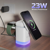 MCharge Volt: 3-in-1 Wireless Charger With 23W Power Output White